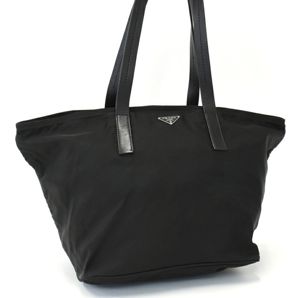 Prada Leather Black Nylon Bag Triangle Shoulder - Picture 1 of 8